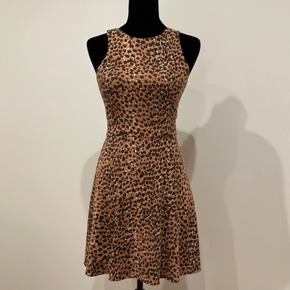 Mara Hoffman Leopard print dress with invisible back zipper.